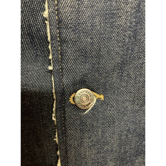 Men's VTG Sears Denim Jacket Sherpa Lined Blue Ranch Western 60s 70s Size 42R - Picture 5 of 8